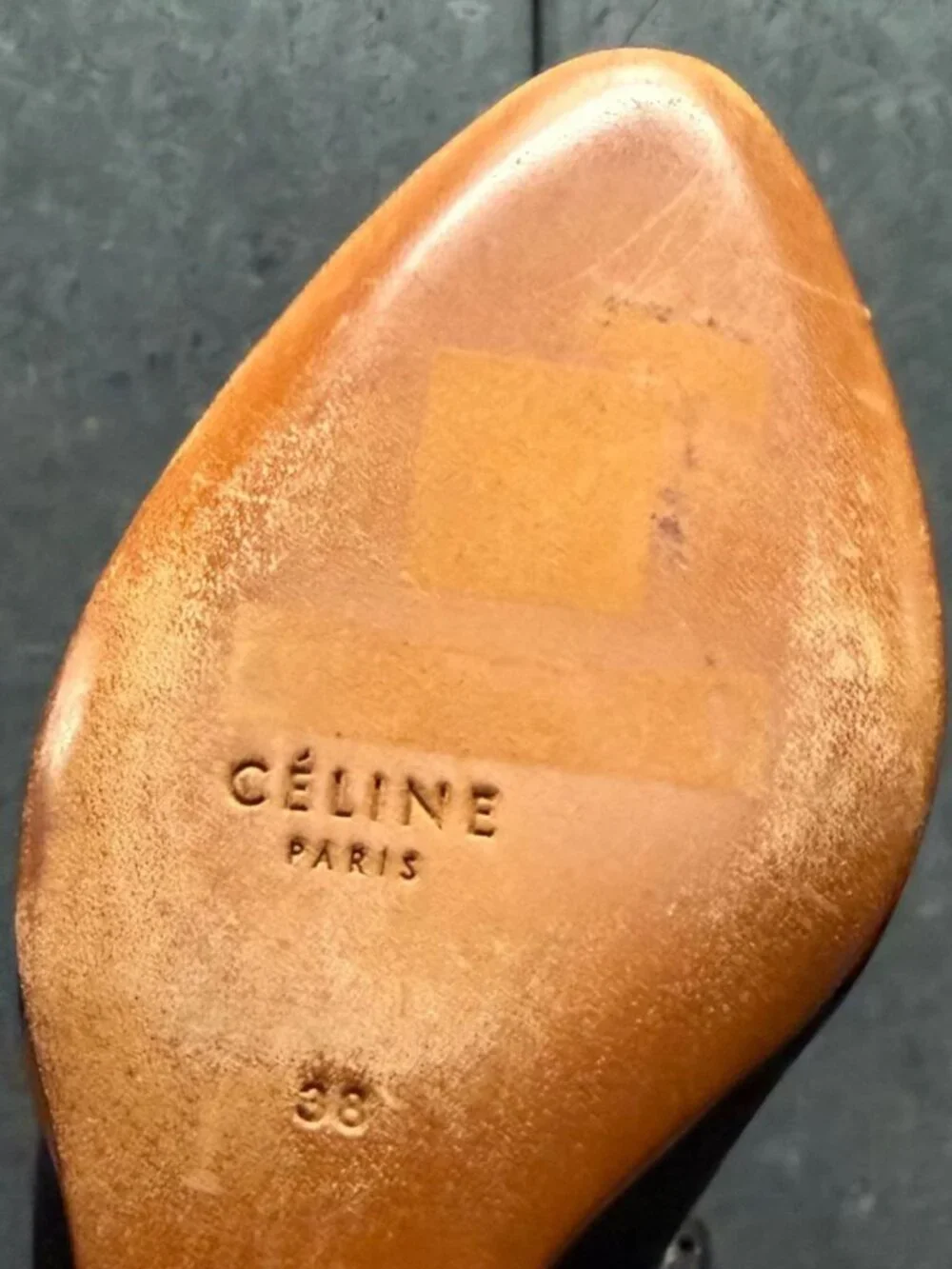 CELINE PHOEBE PHILO ERA BLACK SATIN WEDGE ANKLE STRAP SHOES